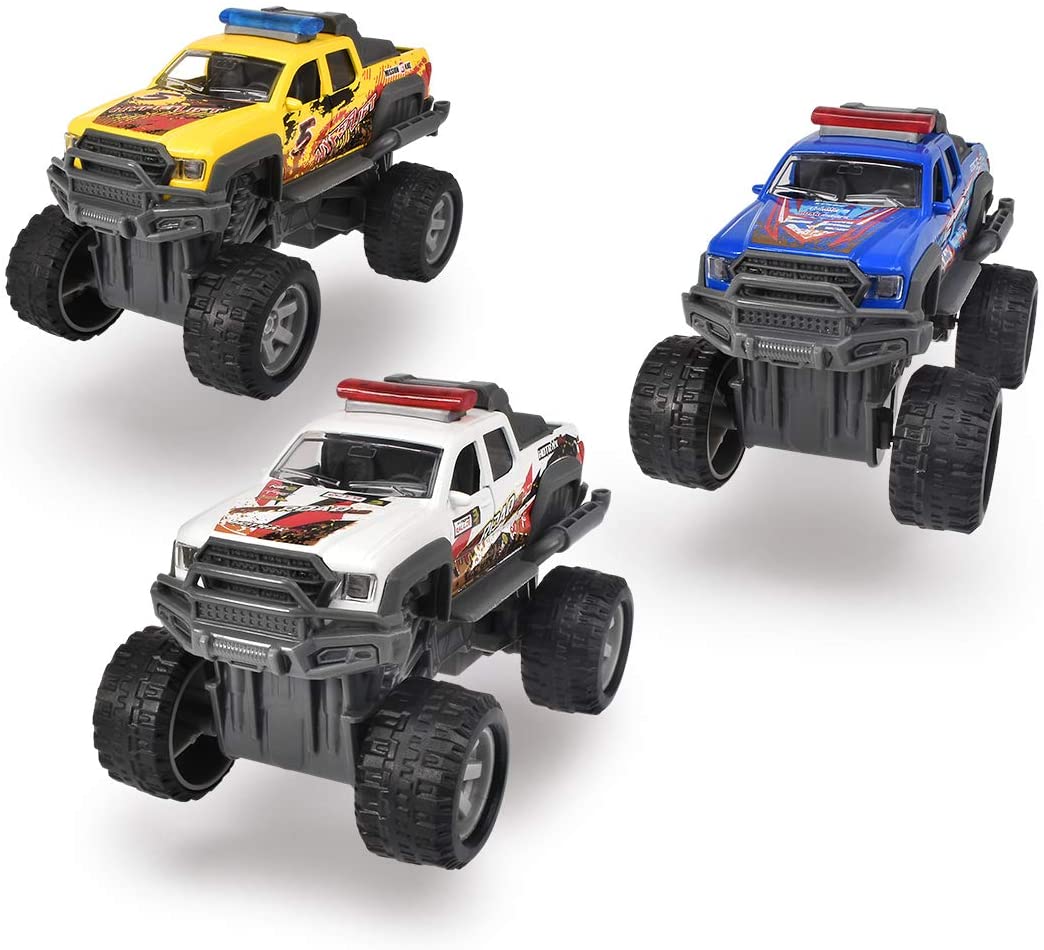 Dickie Toys 203752011 Rally Monster, Toy Car Tyres With Pull-Back Motor, Ru