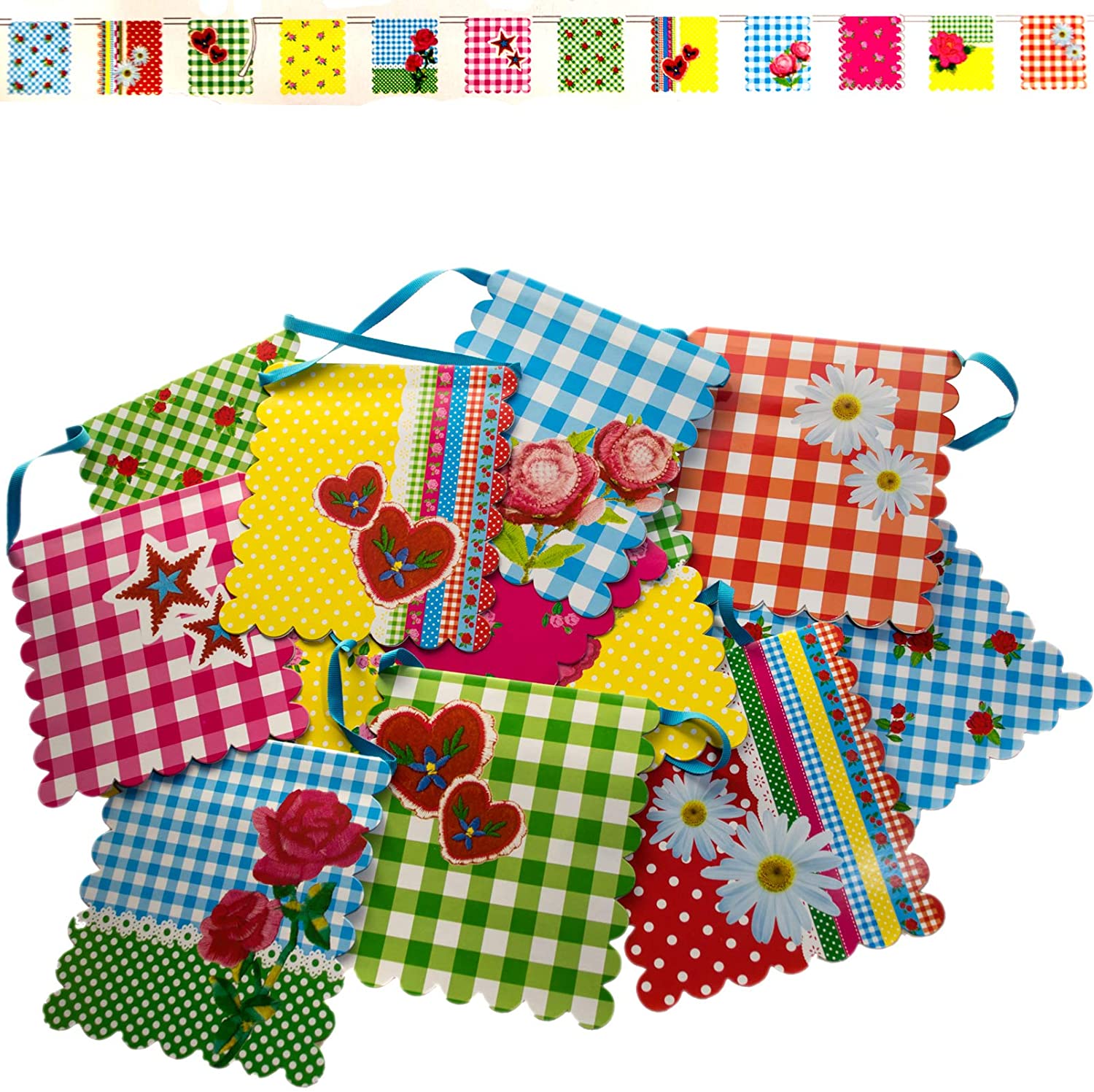 party planet Party Garland Colorful 12 Bunting (16Cm X 17Cm), 4M Total Length Birthday G