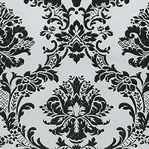 Md29433 - Silk Impressions Damask Black & Silver Gallery Wallpaper