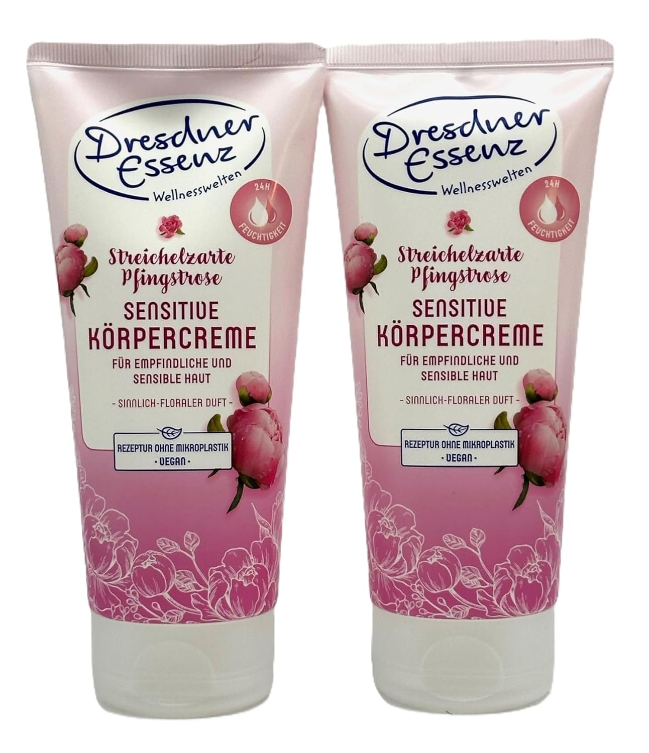 Dresdner Essenz Sensitive Body Cream Soft Peony 2 x 200 ml Pack of 2