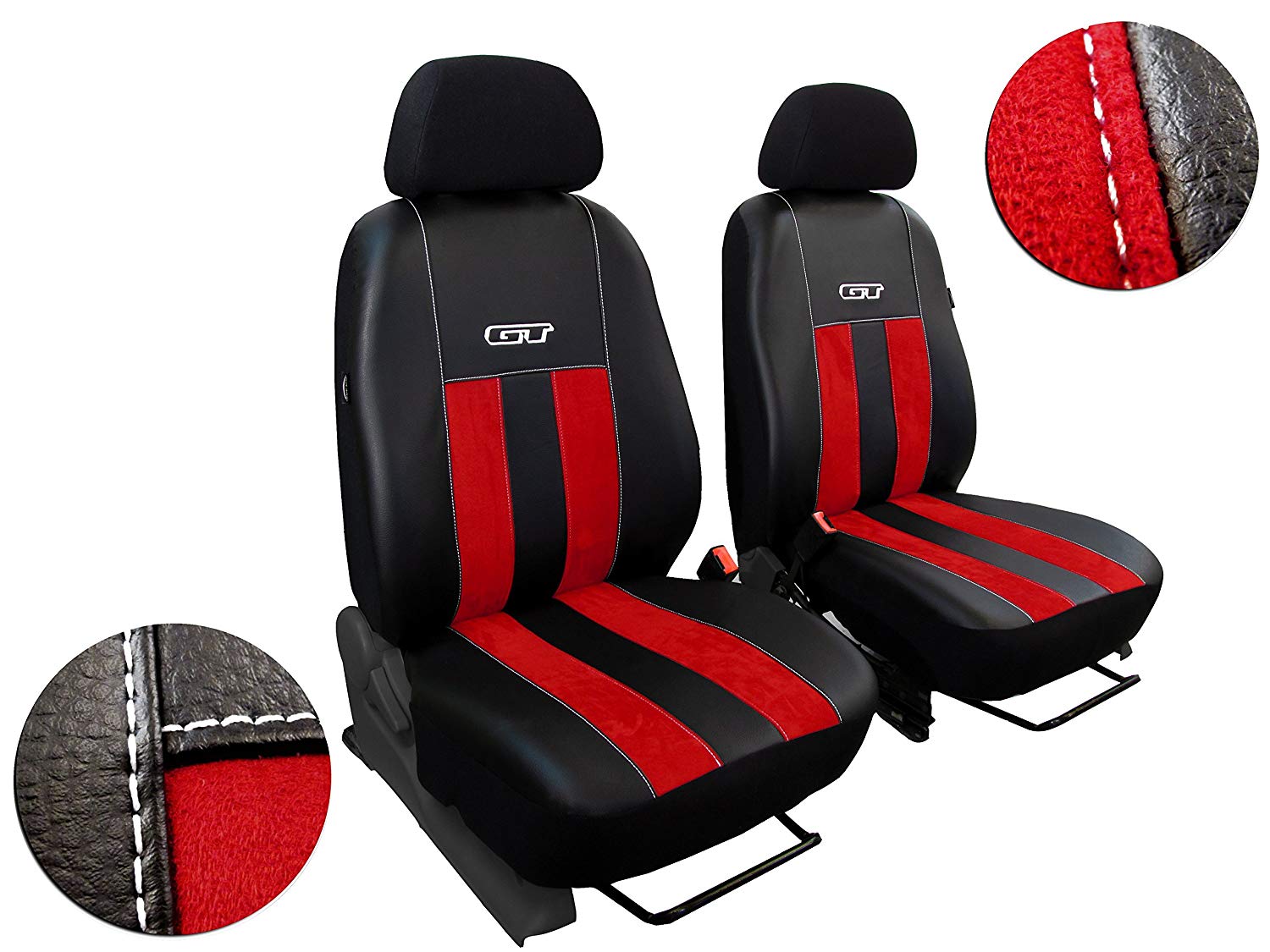 Front Seat Covers Custom Seat Covers/Bus Cover for Citroen Jumpy II GT Synthetic Suede with Ecoleder.. Includes 3 Colours Other Offers. (Red)