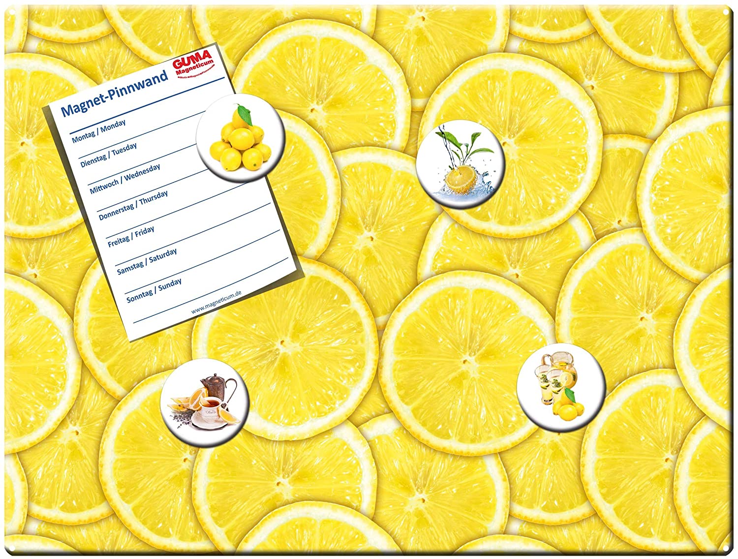 Guma Magneticum 1722 Magnetic Board Notice Board Lemon 40 X 30 Cm – With Fr