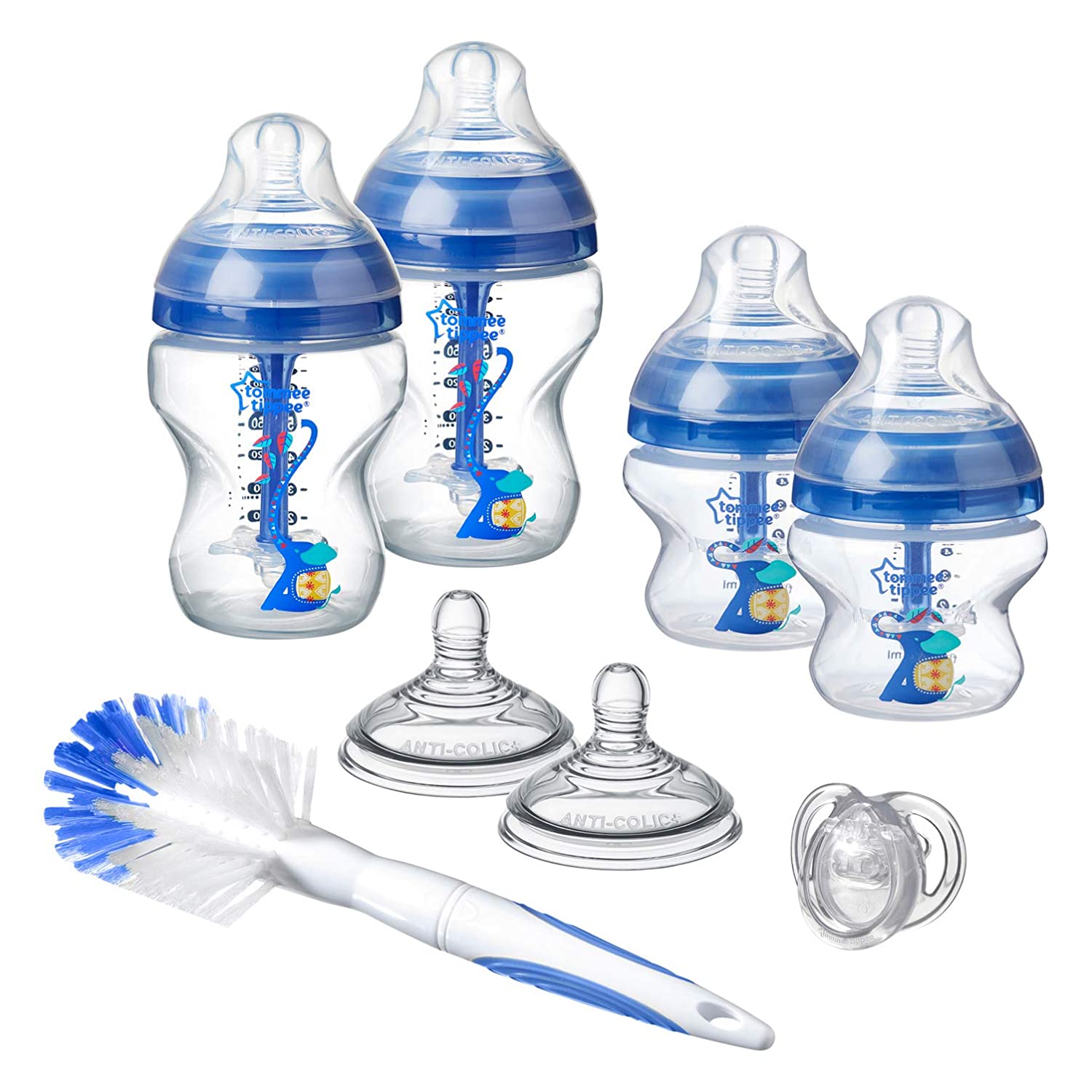 Tommee Tippee 422712 Advanced-Anti-Colic Baby Bottle Starter Set for Newborns Blue