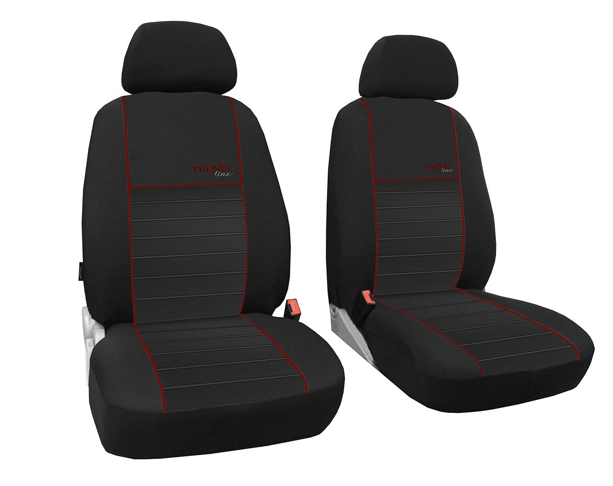 Tailor Made Caddy. Trend Line Dark Red Fin. Front Seat Covers