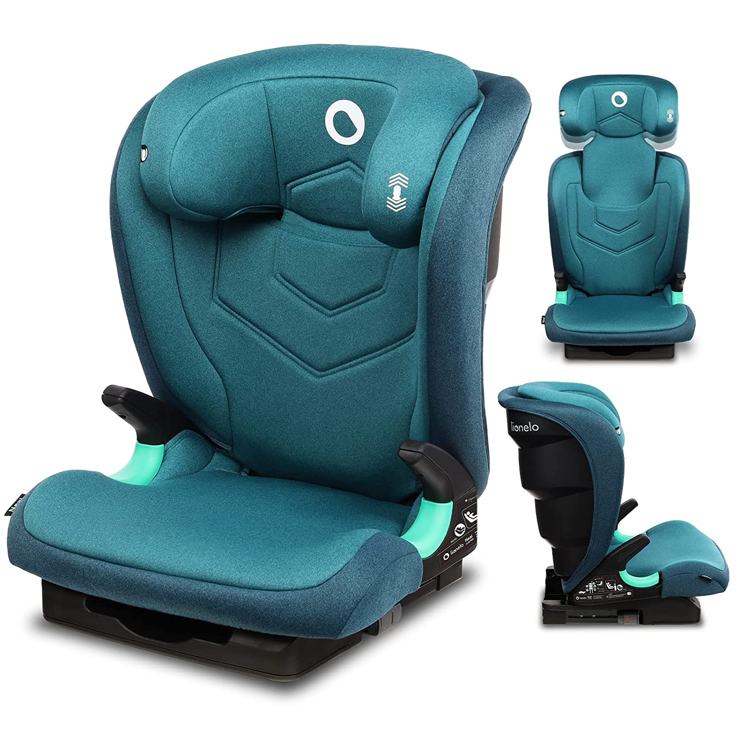 Lionelo Neal Child Seat 15-36 kg Isofix Side Protectors Marking i-Size 3-Way Adjustable Backrest Height-Adjustable Headrest Ventilation System (Turkis)