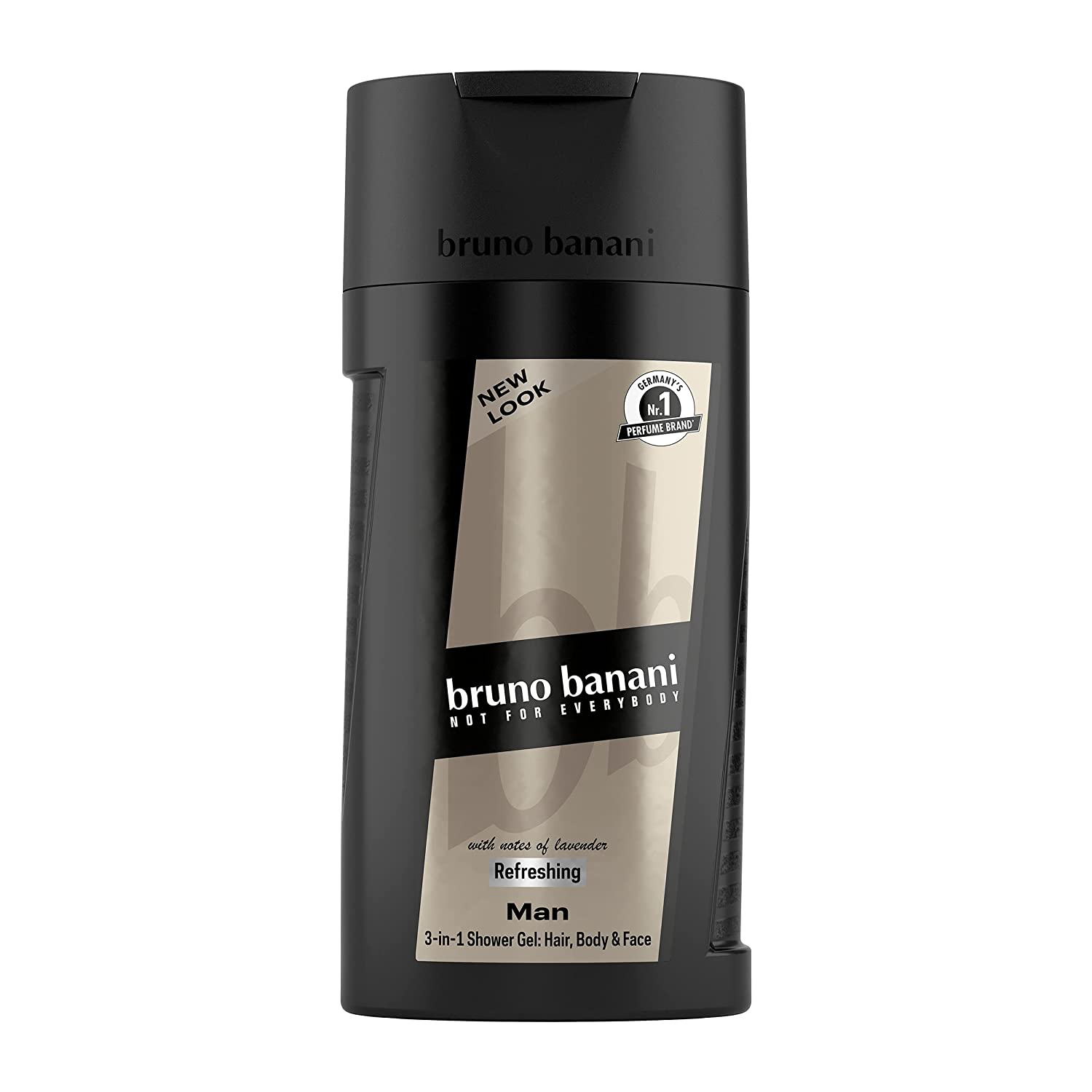 bruno banani Man Shower Gel 3-in-1 Shower Gel for Body, Hair and Face with Timeless Oriental Fragrance for Men 250 ml, ‎transparent