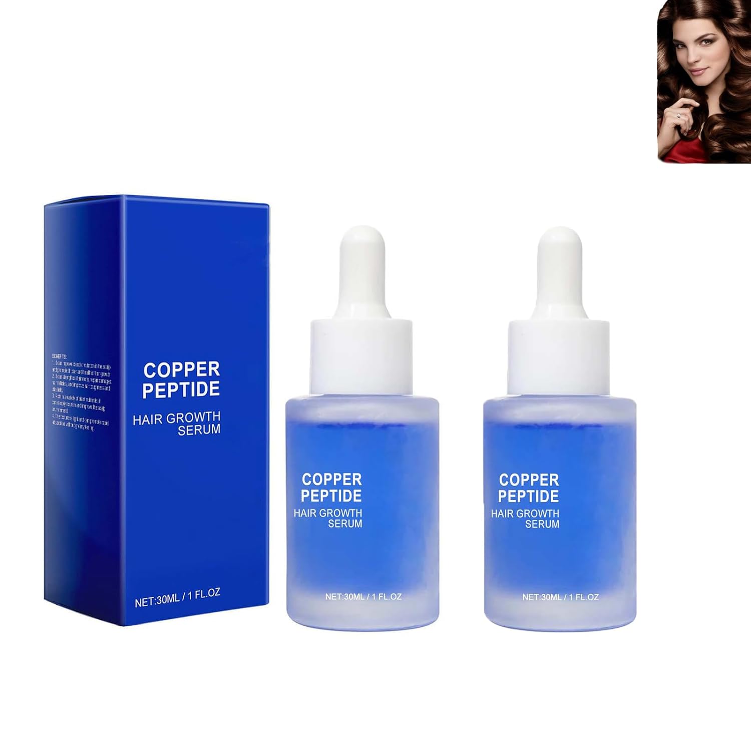 2 x Copper Peptides Serum for Hair, Fleava Advanced Copper Peptide Serum, Advanced Copper Peptide Hair Formula, Copper Peptide Hair Growth Serum, Nourishing and Repair Hair for Men and Women