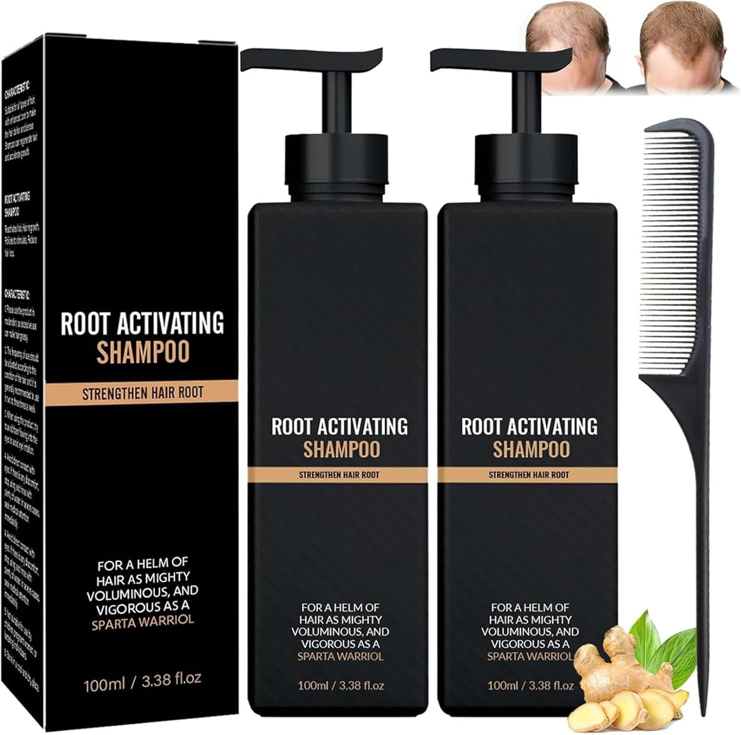 Spartan Root Activator Shampo, 2025 Spartan Hair Loss Shampoo, Spartan Shampoo Root Activator, Mane Root Activator Shampoo for Men, Promotes Hair Growth (2 Pieces)