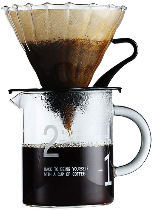 DUEBEL Pour-Over Coffee Maker, 425 ml, High Borosilicate Glass Coffee Pot, 