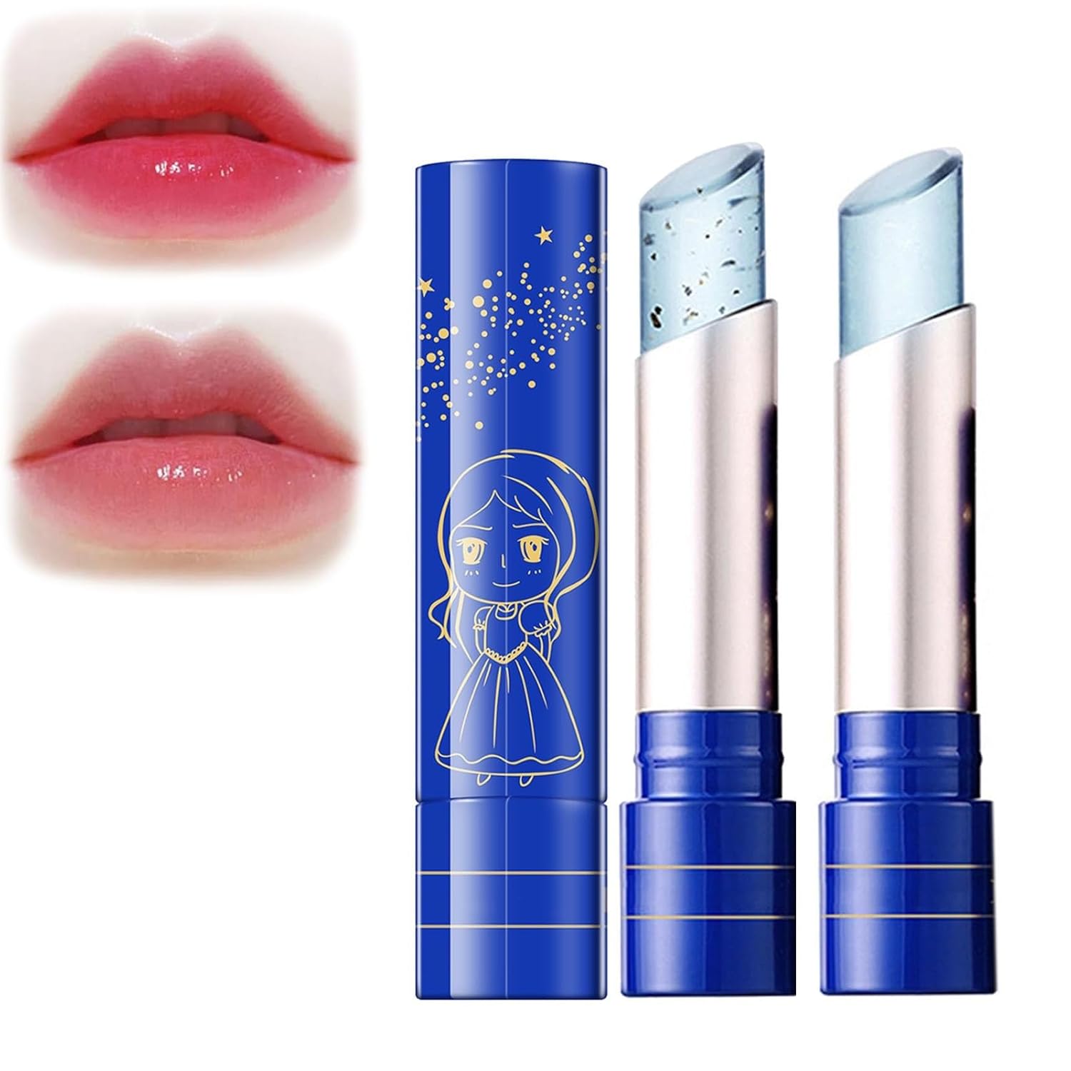 Korean Blue Jelly Lip Balm, Color Changing Korean Lip Balm, Temperature Changing Moisturizing Lip Balm for Women (Mix)