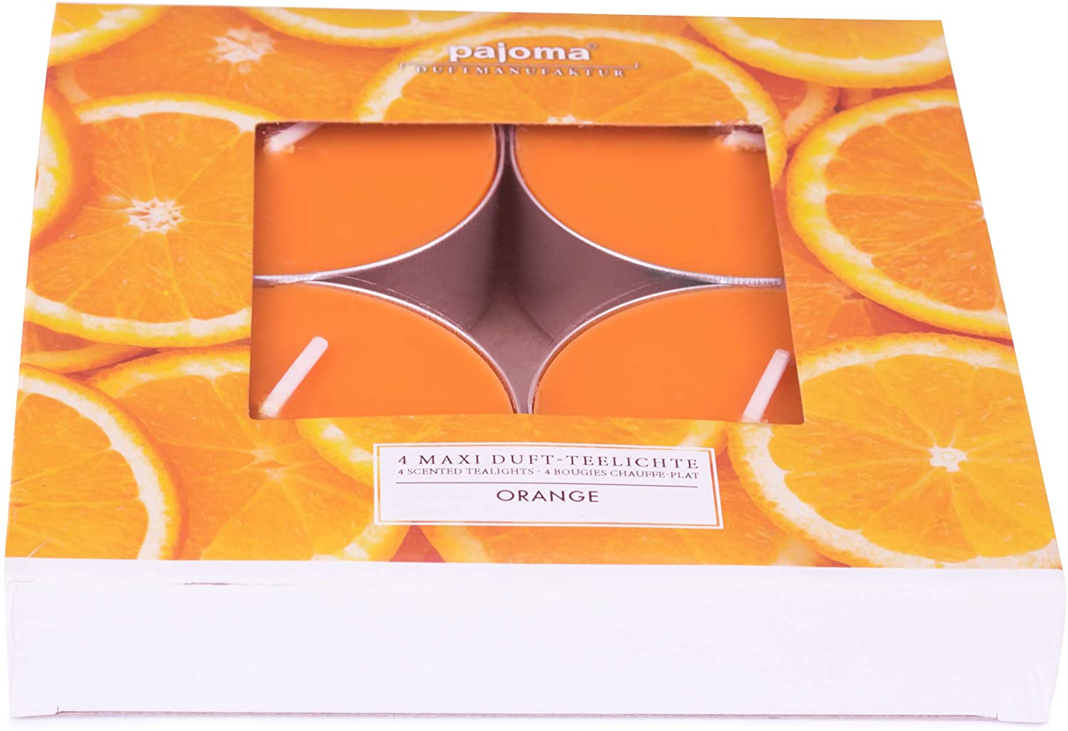 Pajoma Maxi Teelichte Orange, 20Er Pack (5 X 4Er Pack Maxi Teelichte)