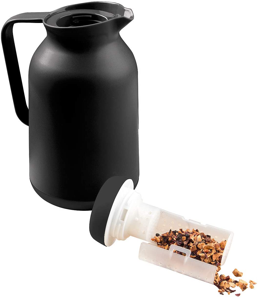 Rosenstein & Söhne Thermal Teapot with Strainer: 2-in-1 Vacuum Insulated Jug for Coffee and Tea, with Tea Strainer, 1 Litre (Tea Insulated Jug with Strainer)
