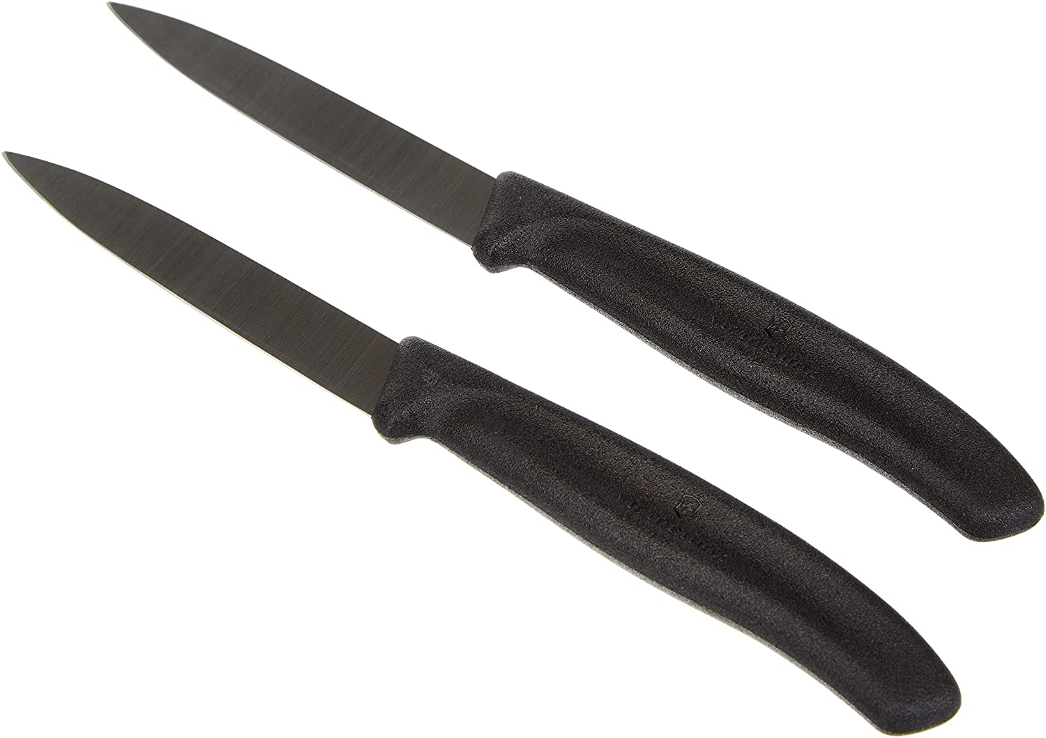 Victorinox Swiss Classic 8 cm Serrated Vegetable Knife - Medium Point - Blade Guard - Dishwasher-Safe - Set of 2