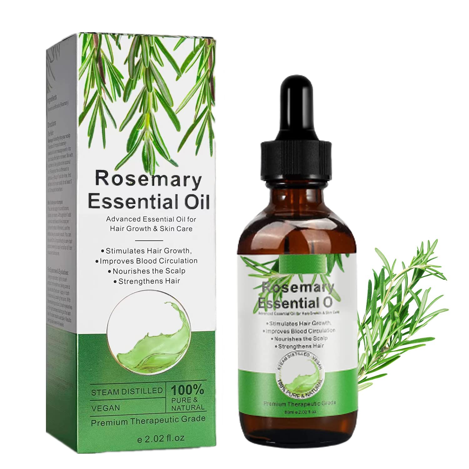 Rosemary Oil Hair, 60 ml Rosemary Oil for Scalp and Hair, Strenghening for Healthy Hair Growth, Aromatherapy, Natural Pure Essential Rosemary Oil for Skin Care