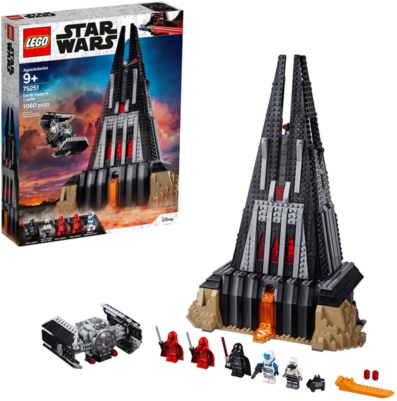 Lego 75251 Star Wars Darth Vader Castle Playset, Tie Fighter Toy And 5 Mini