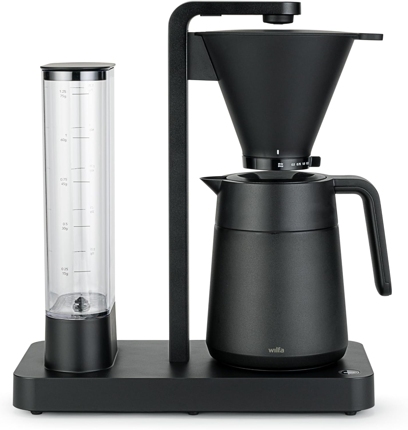 Wilfa Performance Thermal Filter Coffee Machine - 1600 W - 1.25 L Water Tank - Thermos Flask - Double-Walled Filter Holder - Adjustable Flow Speed ​​- Drip Stop & Auto Shut-Off (Black)