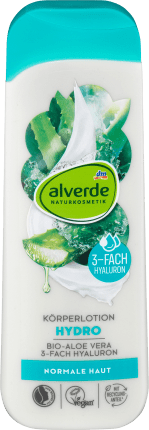 alverde body lotion hydro bio-aloe vera, 3-fold hyaluron, 250 ml