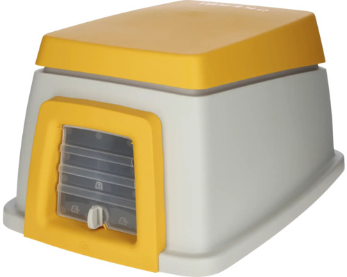 Rodent house KERBL rabbit shelter Bunny Base approx. 58 x 38 x 29 cm plastic, orange and gray can also be used as a transport box or house, shelter