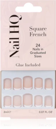 Nail HQ Square French artificial nails