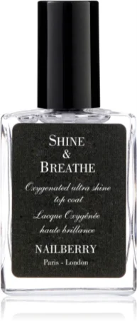 NAILBERRY Shine & Breathe Oxygenated Ultra Shine Top Coat Top coat for fingernails for complete protection and intense shine