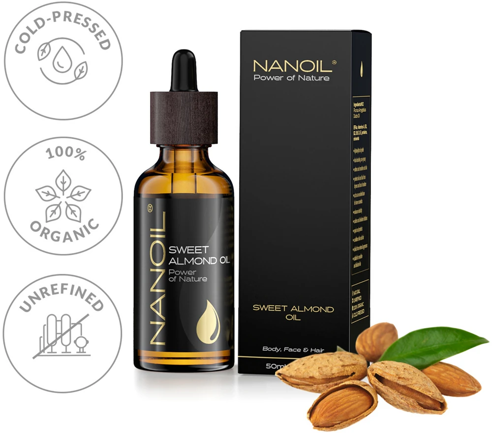 Nanoil Sweet Almond Oil for face, body and hair