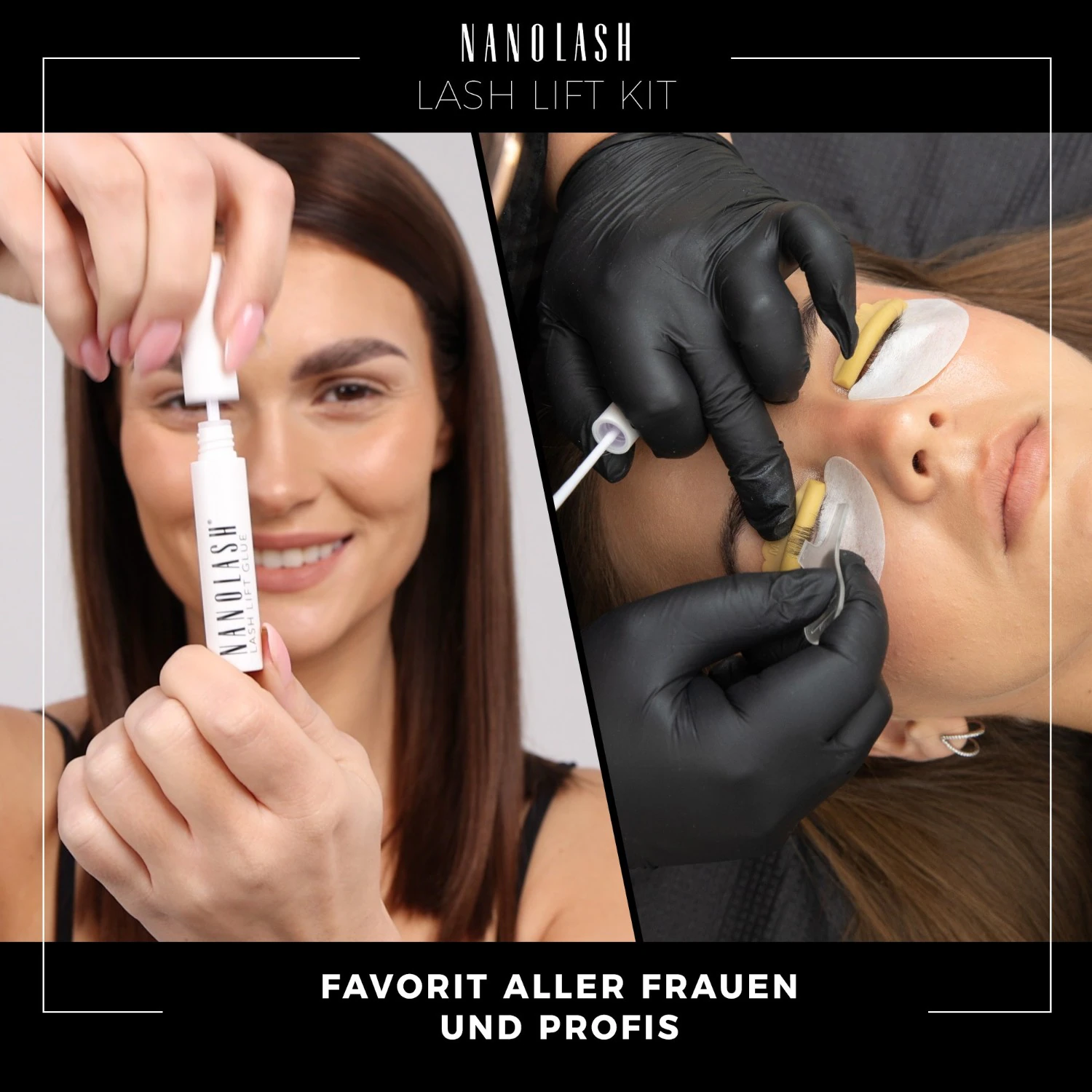 Nanolash shape eyelashes Step 1 lift