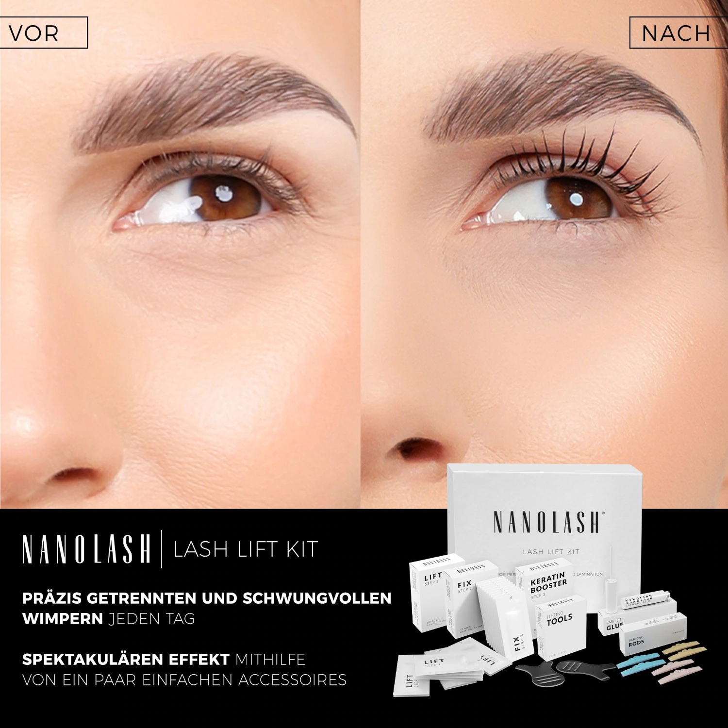 Nanolash shape eyelashes Step 2 fix