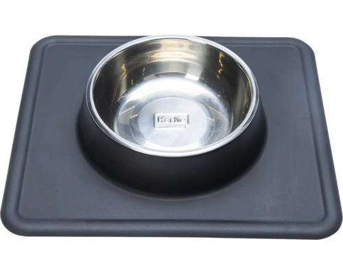 Bowl Karlie Dex silicone bowl stand black approx. 26 x 23 x 4.5 cm with stainless steel bowl, dishwasher safe, 350 ml
