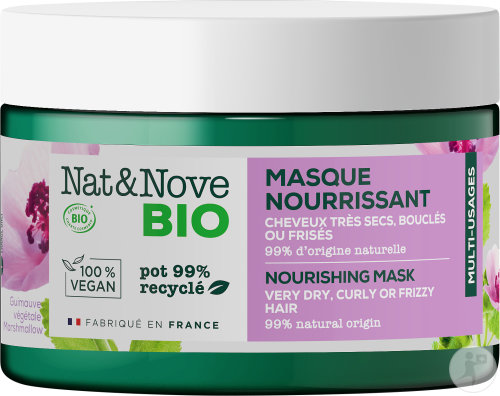 Nat&Nove Organic Nourishing Mask For Very Dry Curly Or Frizzy Hair Jar 300ml