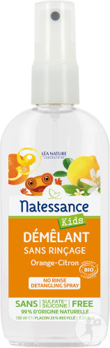 Natessance Kids Organic Orange-Lemon Lass In Detangler Bottle 150ml