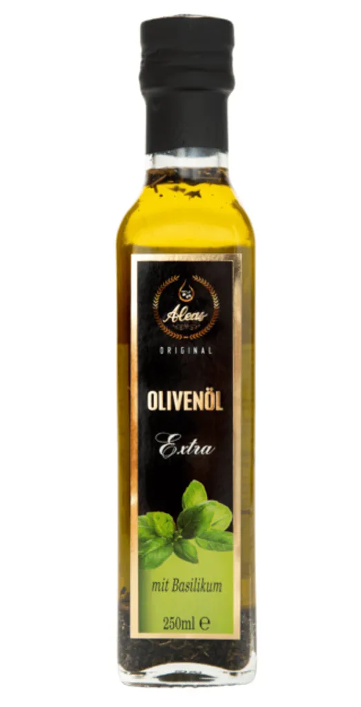 Natives Olivenöl extra mit Basilikum 250ml