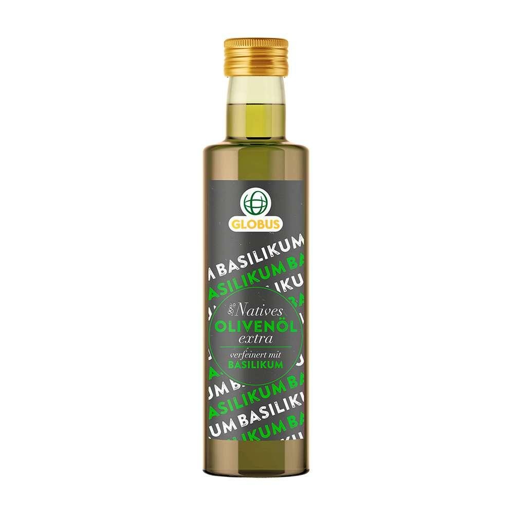 Extra virgin olive oil with basil