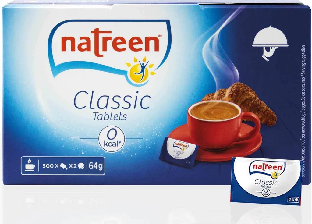 natreen Classic Süßstoff Tabs, Süßstofftabletten, Süßungsmittel, Vegan, für Gastro, Hotel, Büro, Kantine, 500 x 2 Tabs