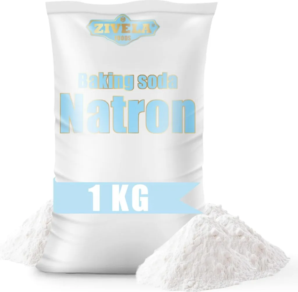 Baking soda powder, 1000g | Sodium bicarbonate, sodium salt | 1kg baking soda E500, 100% pure, food grade
