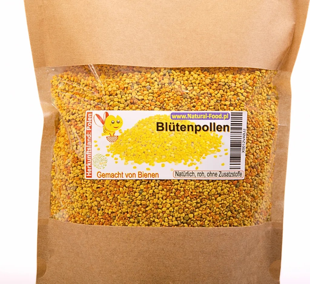 Natural Food Blütenpollen | Bienenpollen von den reinsten Wiesen in Europa | PREMIUM | Natürlich, roh, ohne Zusatzstoffe | Gemacht von Bienen 0,5 kg