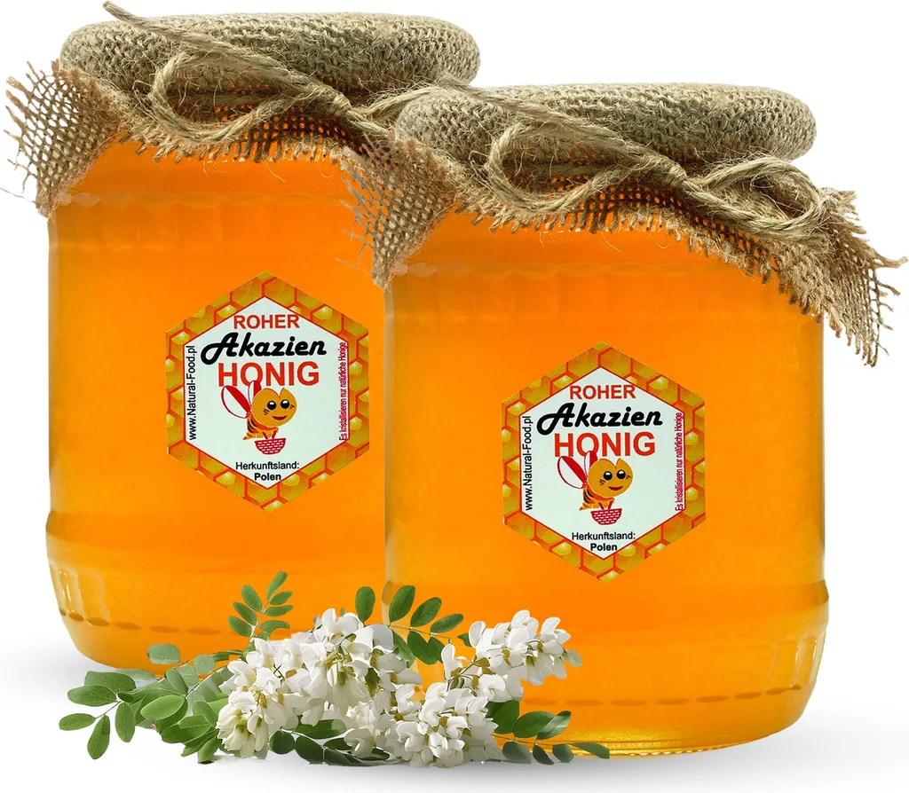 Natural Food ROHER HONIG direkt vom Imker | AKAZIEN + AKAZIEN | Roh, natürlich, sehr gesund, ohne Zusätze. Ungefiltert, nicht geschleudert oder erhitzt | 2 KG