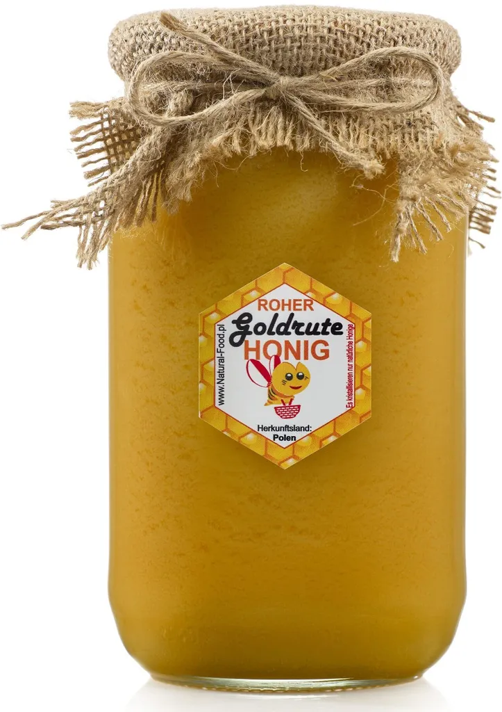NATURAL FOOD Roher Honig - Direkt vom Imker - Roh Natürlich - Ungefiltert - Nicht Geschleudert oder Erhitzt - Geschenkidee - 22 KG - Goldrutenhonig