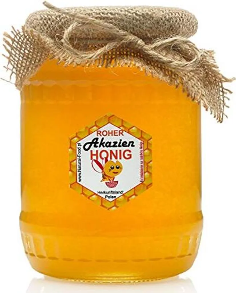 Natural Food - Roher Honig - Natürlich. Unbehandelt, Ungefiltert, Nicht geschleudert - aus Europa, ohne Zusätz- Akazie Honig -1 x 1,1kg