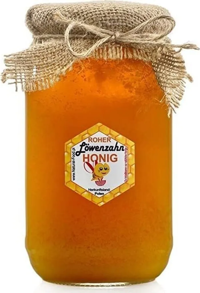 Natural Food - Roher Honig - Natürlich. Unbehandelt, Ungefiltert, Nicht geschleudert - aus Europa, ohne Zusätz- Löwenzahn Honig -1 x 1,1kg