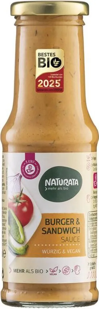 Naturata Burger & Sandwich Sauce -- 210ml x 6 - Pack of 6 PU