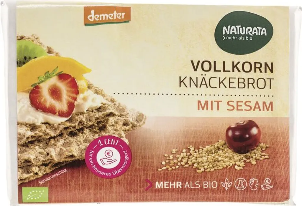 Naturata wholemeal crispbread with sesame -- 250g x 12 - pack of 12 PU