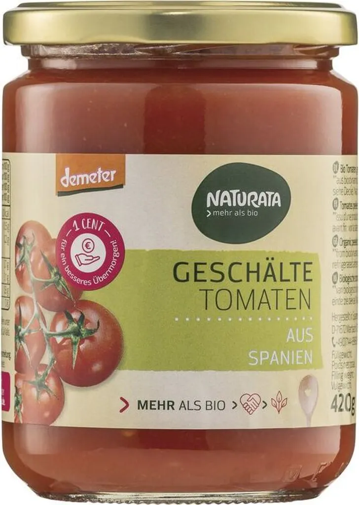 Naturata Peeled Tomatoes in Tomato Juice (6 x 420 g)
