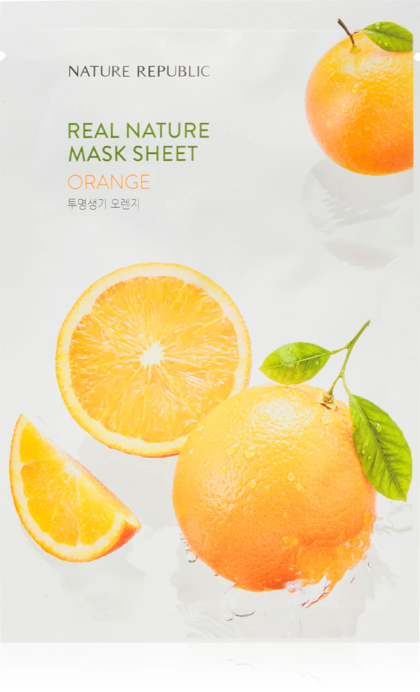 NATURE REPUBLIC Real Nature Orange Mask Sheet Moisturizing sheet mask to rejuvenate facial skin