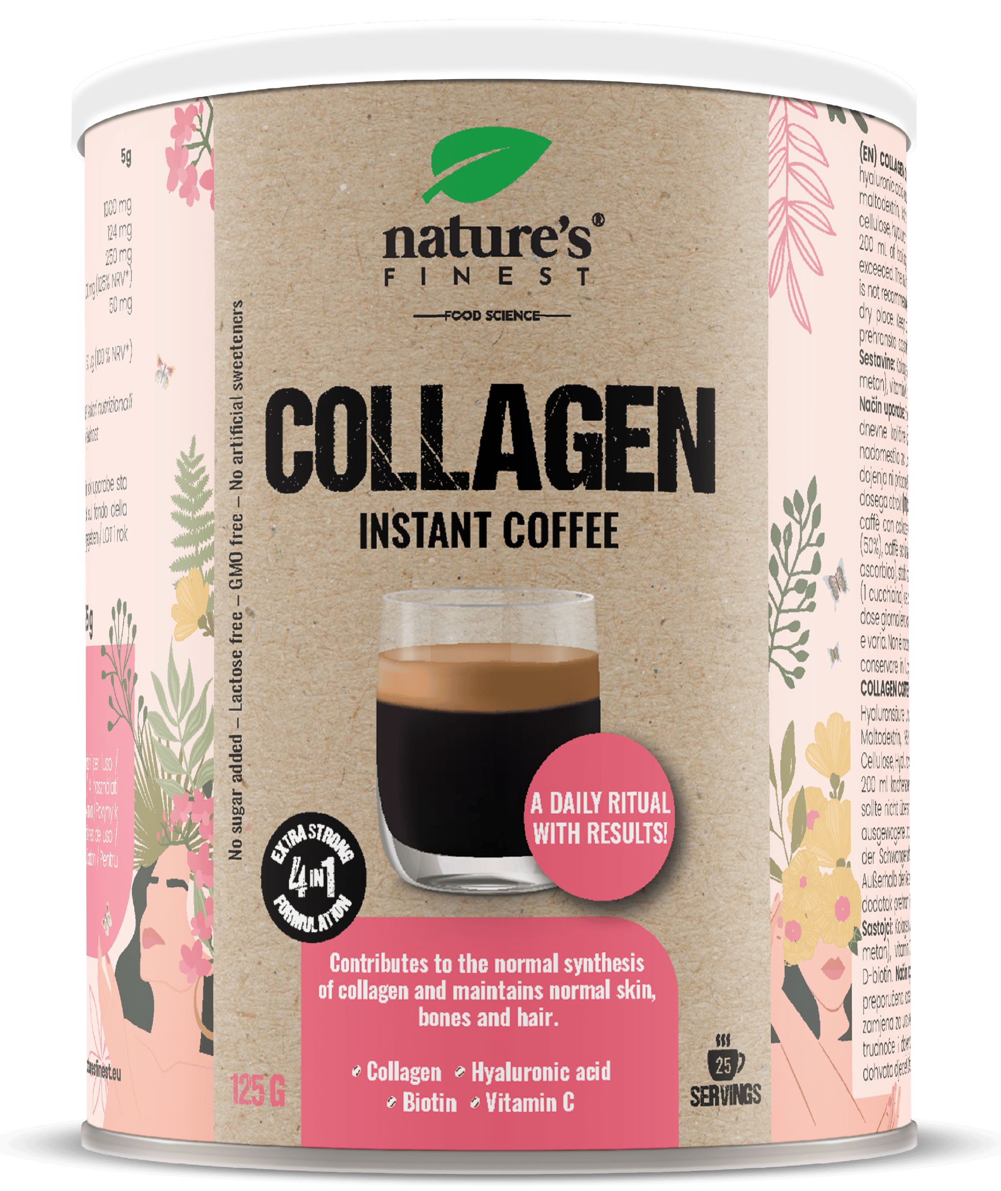 Natures Finest Collagen Coffee - Kollagen Kaffee mit Hyaluronsaure und Biotin