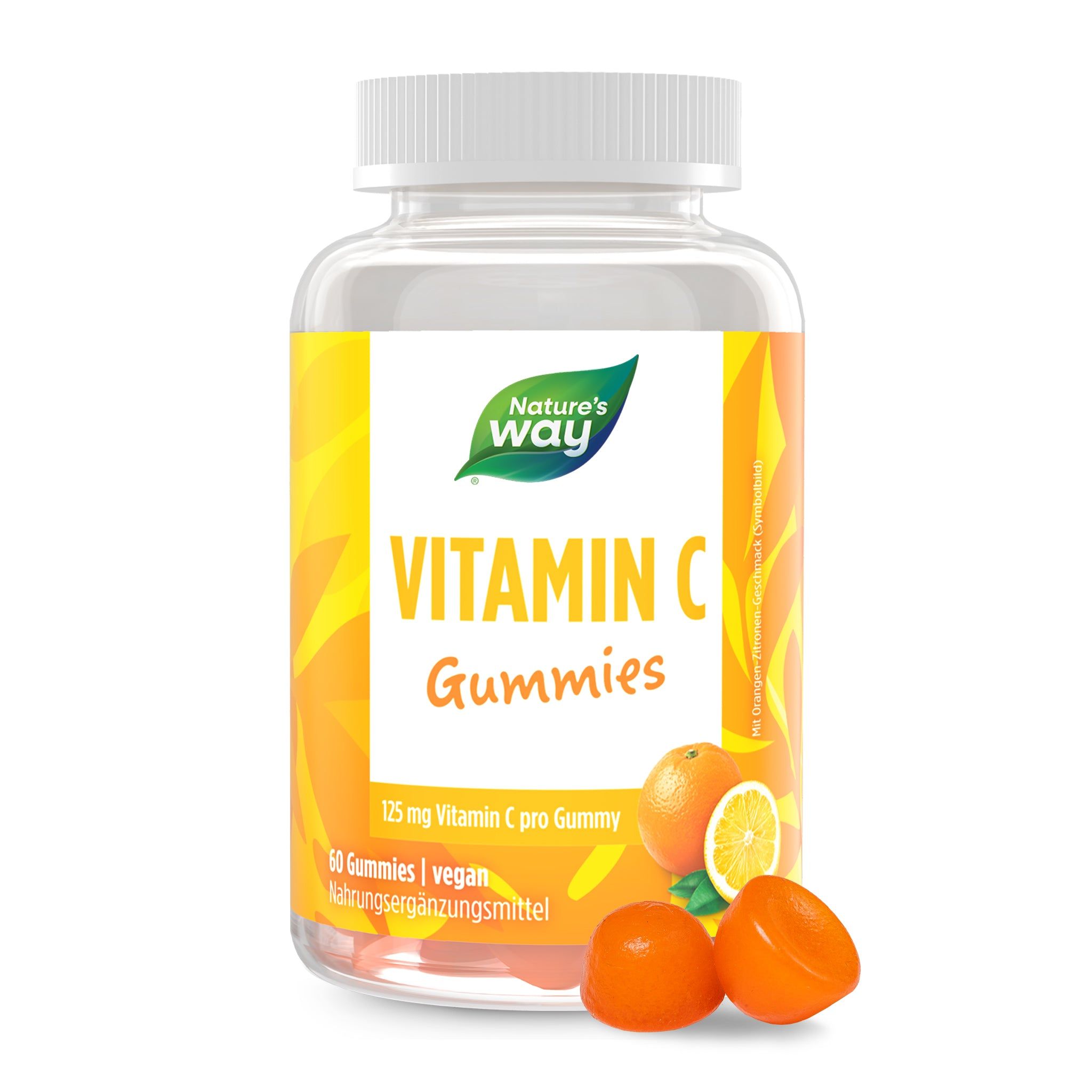 Natures Way Vitamin C Gummies - Hochdosiert mit 125 mg je Stück, Vitamin C für Kollagenbildung