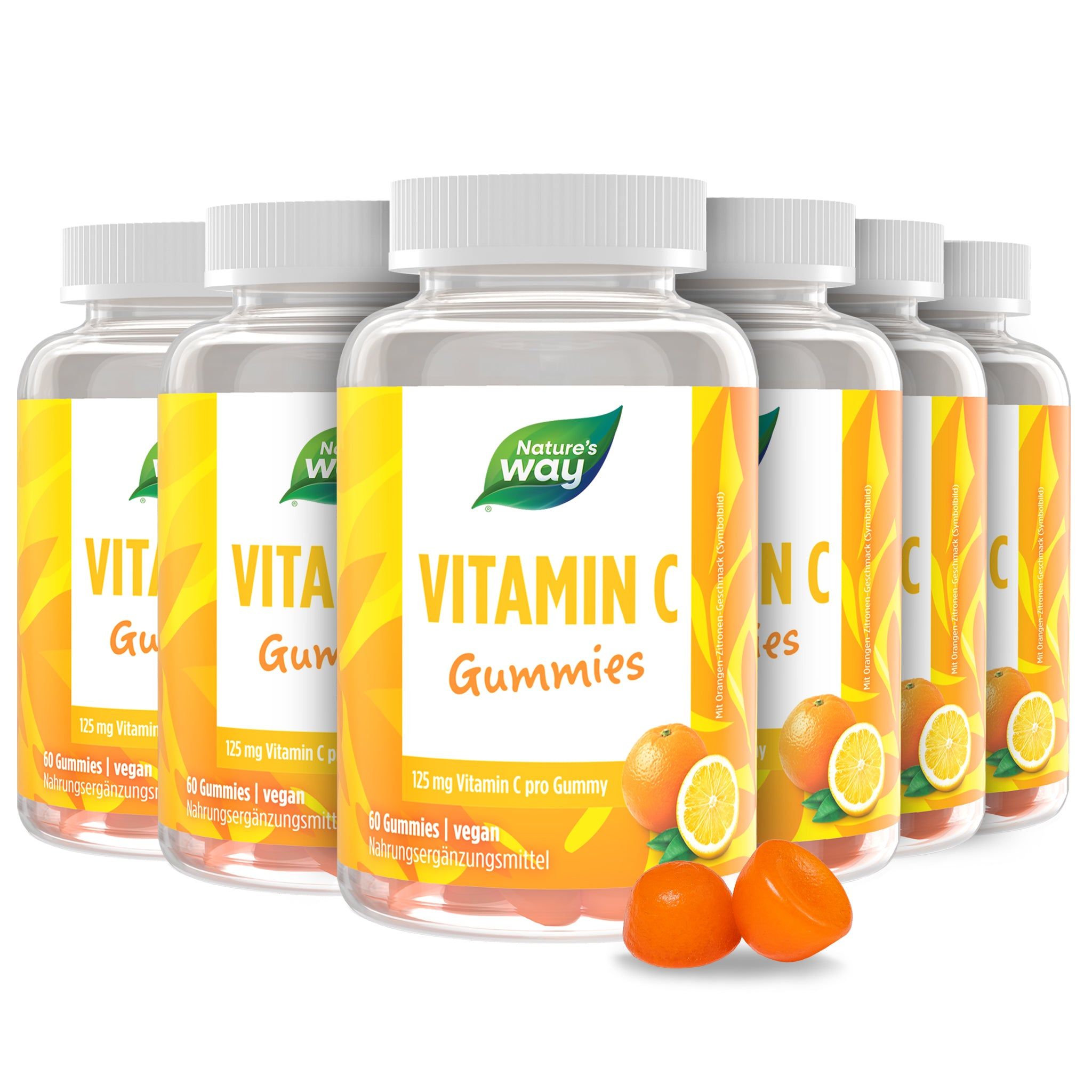 Nature's Way Vitamin C Gummies - High dosage with 125 mg each, Vitamin C for collagen formation