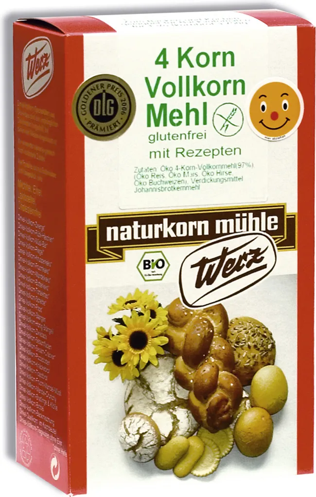 naturkorn mühle Werz - 4-grain wholemeal flour gluten-free - 500g