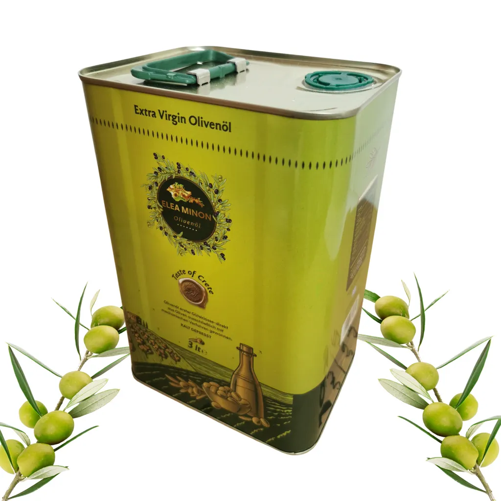 Natürliches Olivenöl von der griechischen Insel Kreta, 3-Liter, Kaltgepresst Extra native, Extra Virgin Olivenöl,  Zeytinyagi Kanister