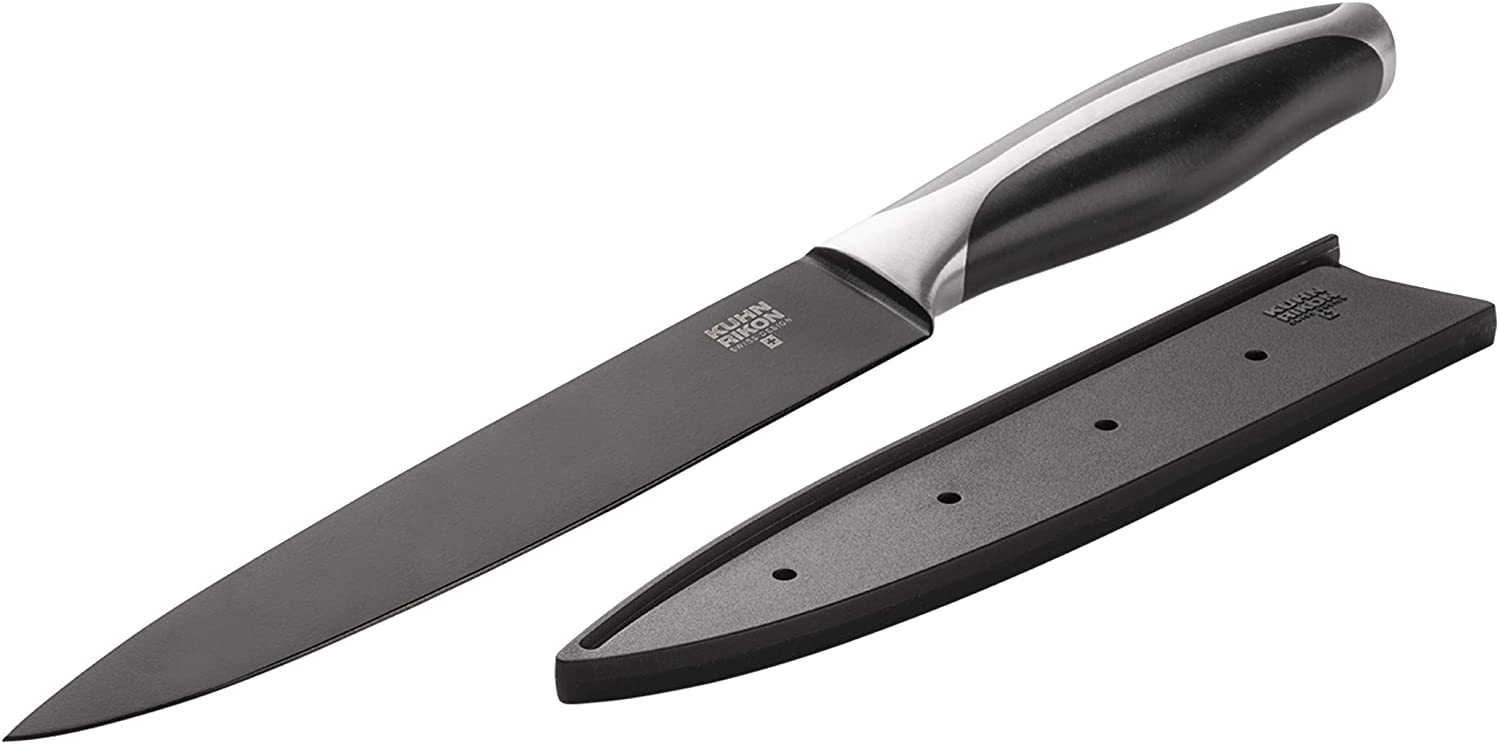 Kuhn Rikon 24017 Black Peak Meat Knife, Black