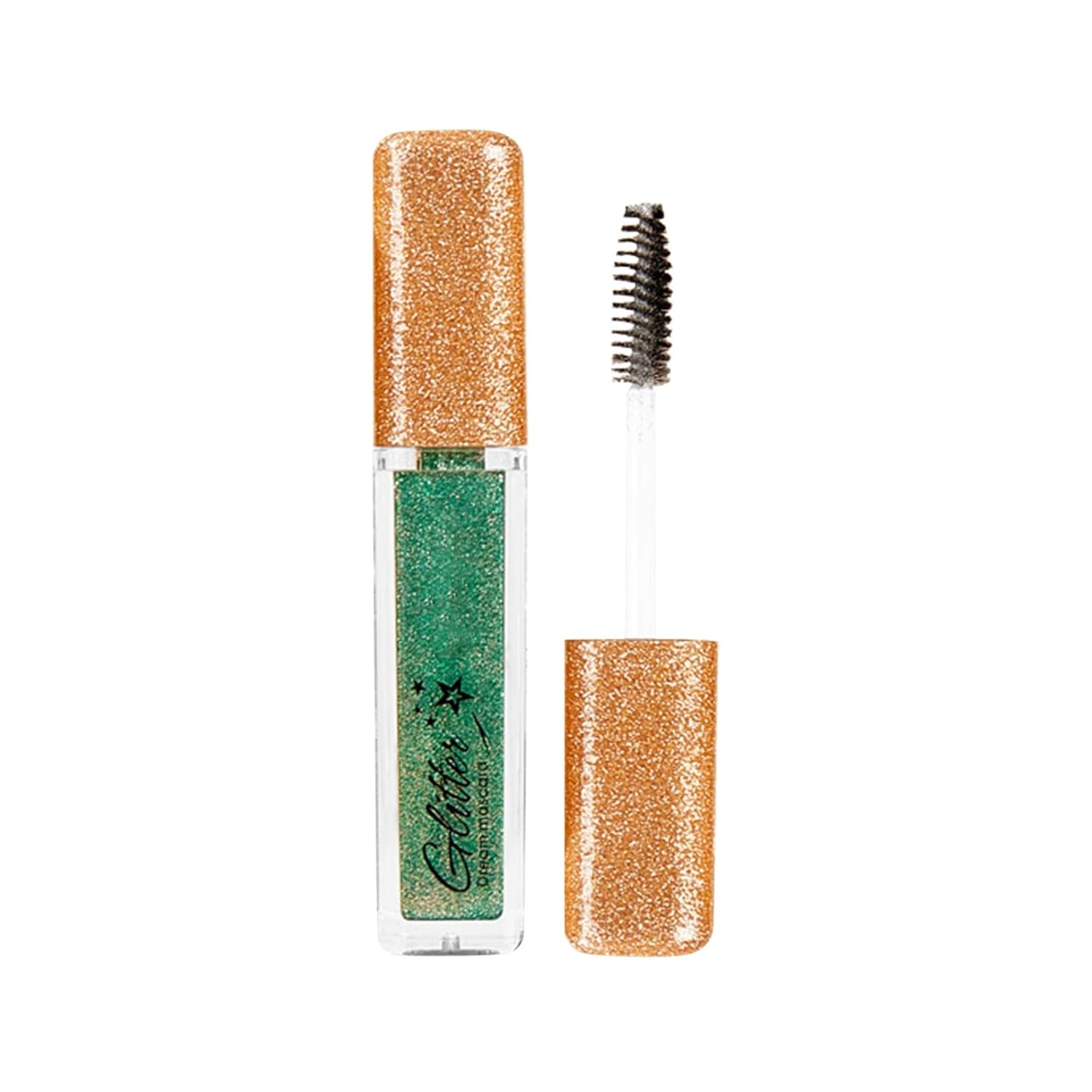 Glitter Mascara for Eyelashes, Shimmer Sparkle Effect, Long-Lasting, Black (Green, One Size)